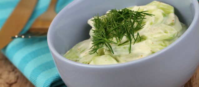 Cucumber Salad with Dill Cream Sauce