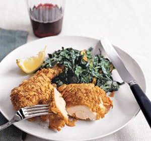 Crispy Chicken and Garlicky Collards