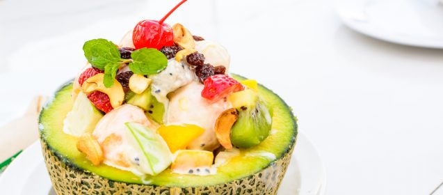 Melon “bowl” fruit salad 