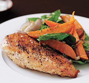 Chicken with Roasted Sweet Potato Salad