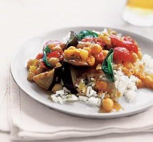 Curried Eggplant With Tomatoes and Basil