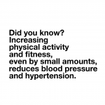 Increasing activity reduces hypertension