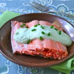 Poached Salmon with Chive Yogurt Sauce