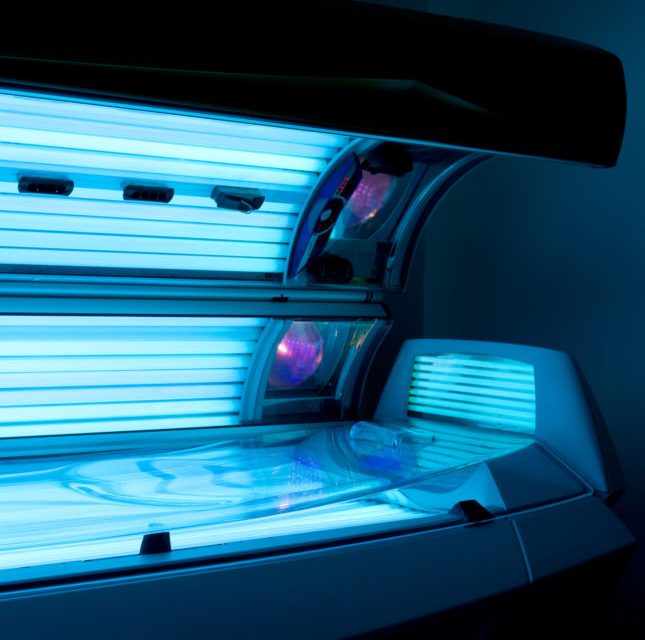 Tanning bed solrium at health club spa